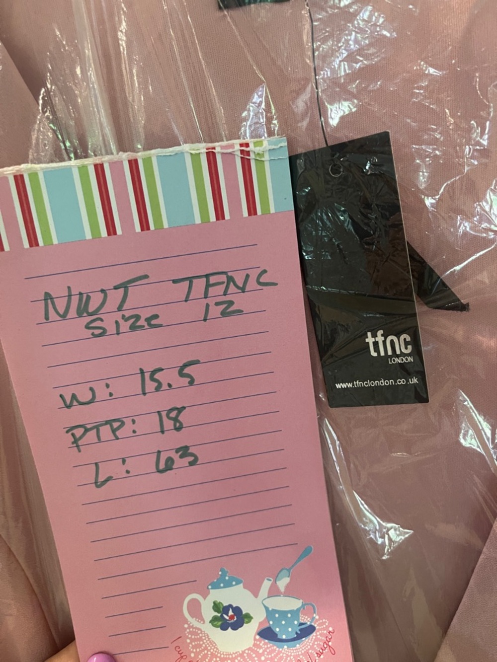 TFNC Dusty Rose Maxi Wrap Dress - Picture 11 of 11